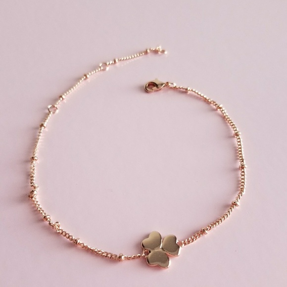Jewelry - NWOT Rose Gold Clover Good Luck Bracelet